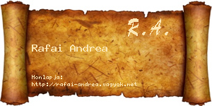 Rafai Andrea névjegykártya